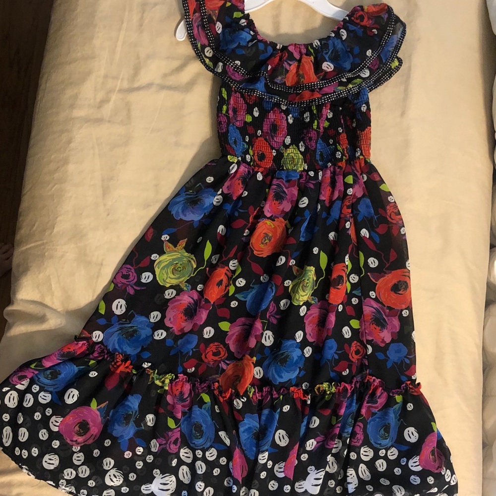 Girls sundress black with flowers